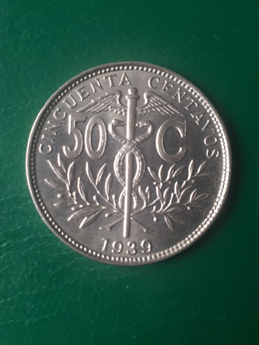 Bolivia 1939 50 Centavos Sin Circular 