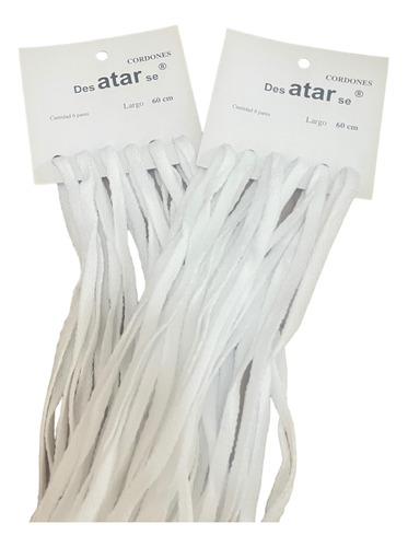 Cordones X 12 Pares Blancos De 60cm 