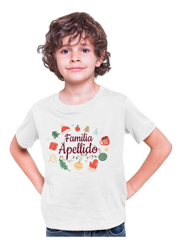 Playera Navidad - Niños - Diseño Navideño - Familia Apellido