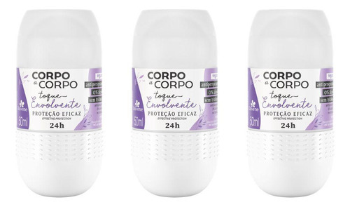 Desodorante Roll-on Corpo A Corpo Envolv 50 Ml - Kit C/3un