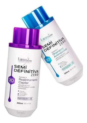 Kit Escova Semi Definitiva Zero 2x300ml Forever Liss