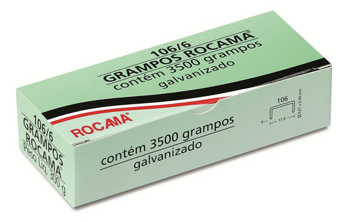 Grampos 106 Galvanizados Para Grampeadores Rocama - 106/6