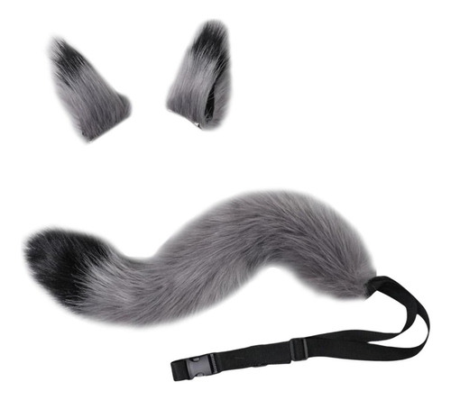 , Faux Fur Wolf Ears Tail Cosplay Set Furry Para Fiesta