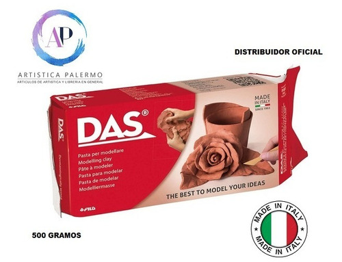 Imagen 1 de 2 de Arcilla Ceramica Pasta Sin Horno Das 500 Gramos Terracotta