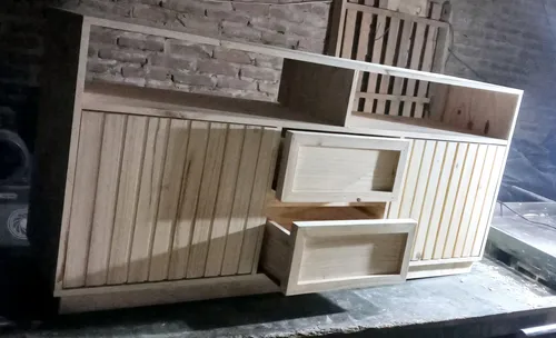 Modular, Vajillero O Rack Tv De Madera Varillado