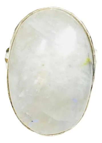 comprar Anillo Ovalado Plata India Piedra Luna Arcoiris 100% Natural
