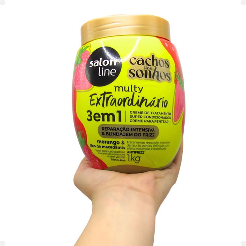 Creme Salon Line Multy Morango E Óleo De Macadâmia 1kg