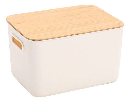 Caja Contenedor 20,5l Con Tapa De Madera De Almacenamiento