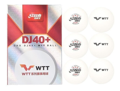 6 pelotas de tenis de mesa de 3 estrellas Dhs Dj40+ Pro Tour Ittf