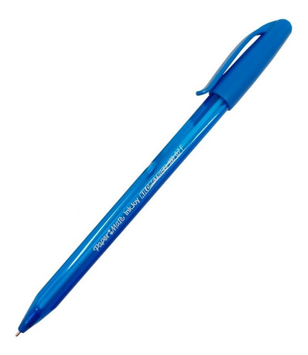 12 Boligrafos Kilometrico Tinta Azul Punto Fino Paper Mate