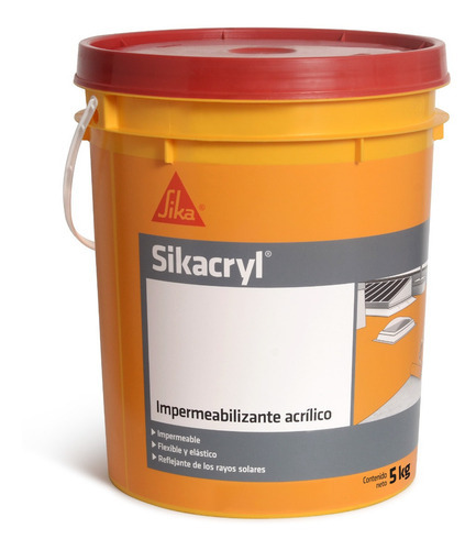 Sikacryl Impermeabilizante Acrílico Sika 5 Kgs Color Blanco