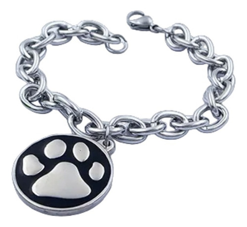 Pulsera De Acero Quirúrgico De Patita De Perro