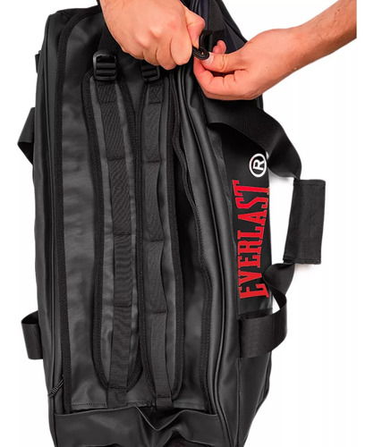 Maleta Mochila Everlast Para Entrenamiento Deportivo Retro Negro