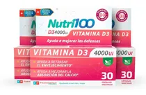 Comprar Nutri100 Vitamina D3 4000 Ui 90caps Vegetales - Suiza Sabor Vitamina D