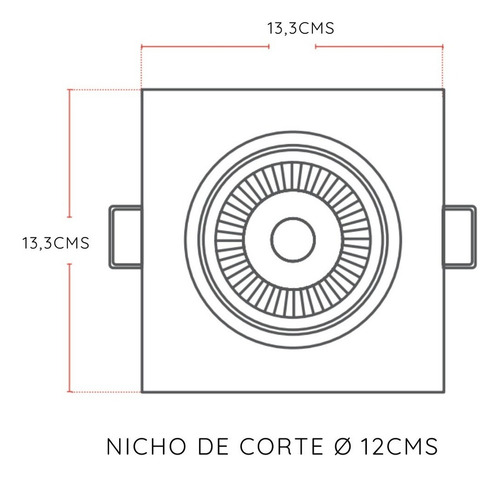 Embutido Par30 12w Led Easy Quadrado Direcionável Kit 8pçs