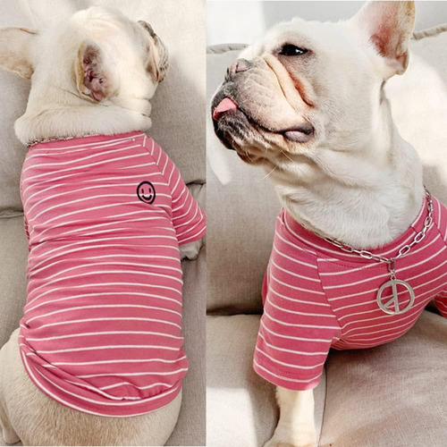 Ropa De Perro Y Dueño A Juego, Camisas De Perros Rosa A Raya