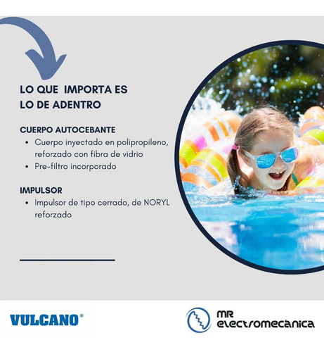 Imagen 8 de 10 de Kit Vulcano Pileta 20000: Filtro Vc10 + Bomba 1/2hp + Carga