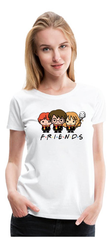 Polera Estampada Harry Potter Friends Moda Mujer Niña