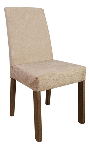 Juego Comedor Mesa Tapa Madera 6 Sillas Renata Madesa Color Marron/Crema/Imperial
