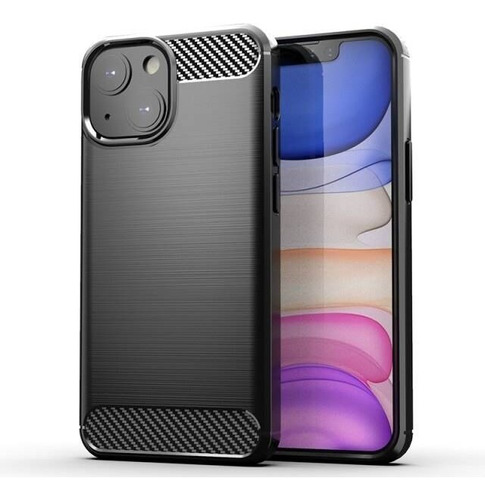 Case Funda Goma Negro Compatible Con iPhone 13 Mini