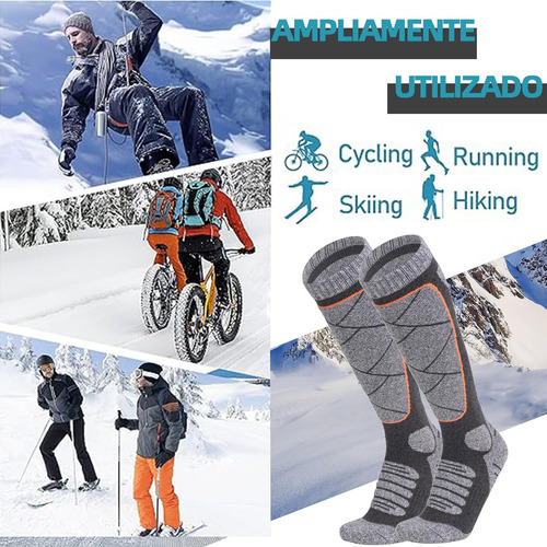 3pcs Calcetines De Esquí De Invierno Térmicos Hombre Y Mujer