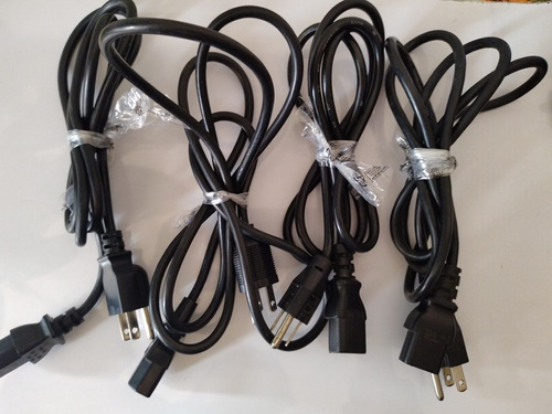 Pack 4 Cables De Corriente Poder Pc Monitor Impresora 1.2mts