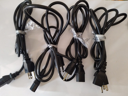 Imagen 1 de 1 de Pack 4 Cables De Corriente Poder Pc Monitor Impresora 1.2mts