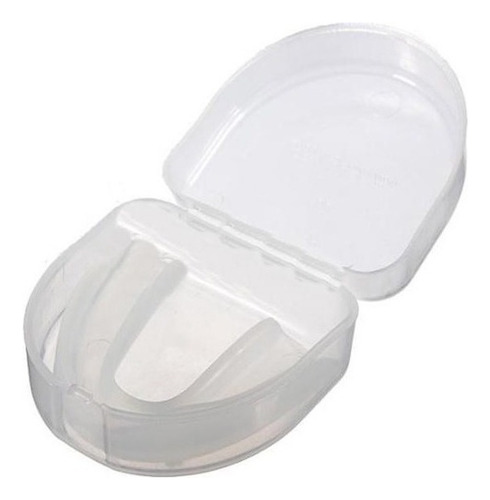 1 protector bucal simple de silicona. PU moldeable con caja de color transparente