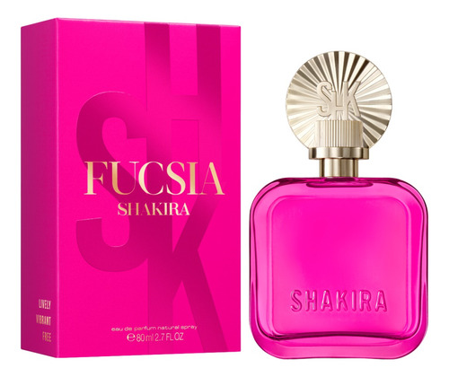 Perfume feminino Shakira Fuchsia Edp 50 ml, volume unitário, 50 ml