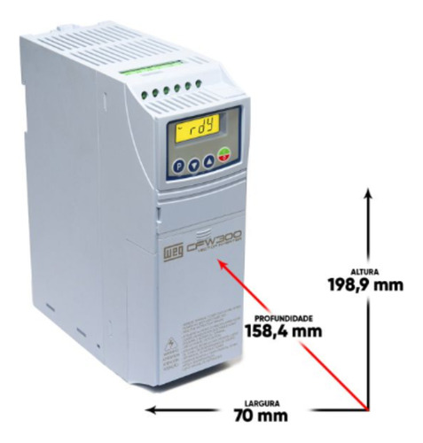 Inversor De Frequência Weg Cfw300 5,5cv 380v 8,2a 14147969