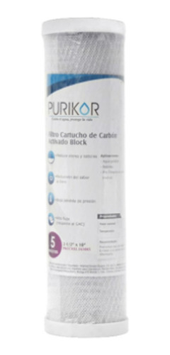 Filtro Cartucho Repuesto Carbón Activado Block (cto) Purikor