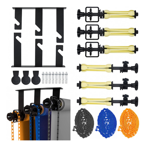 Sistema De Soporte De 3 Rodillos Para Montaje En Pared Fondo