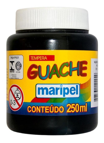 Tinta Guache 250ml Preto Maripel - 7254