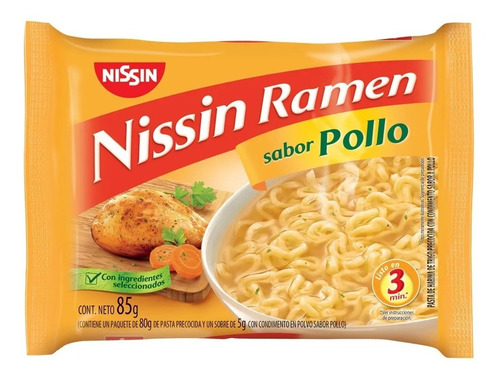 Ramen Nissin Pollo 85 Gr. Fideos En 3 Minutos