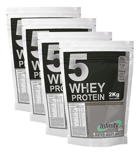 Kit 4 Wheys Protein 5w 8 Kilos Proten Wey Chocolate