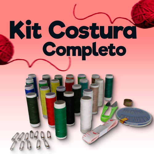 Imagem 4 de 7 de Kit Costura Completo Alfinetes Dedal Agulhas Tesoura 48pçs