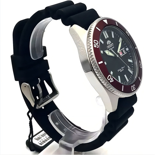 Relógio Orient Masculino Automático Kanno Diver Ra-aa0011b19 Cor da correia Preto Cor do bisel Vermelho Cor do fundo Preto