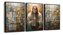 Comprar Quadros Decorativos Jesus Religioso Geométrico 50x70 Vidro