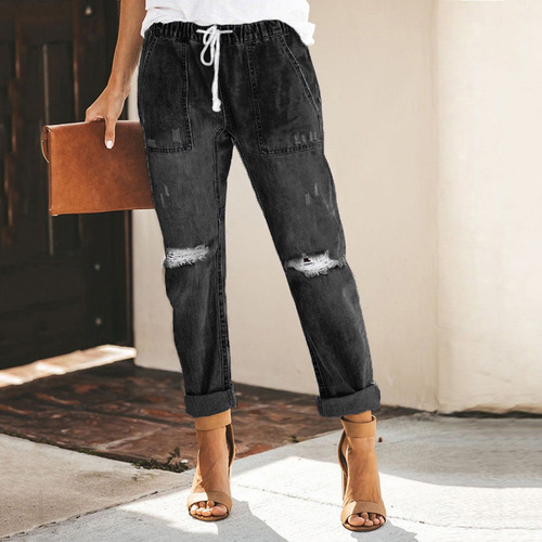G Pantalones Mujer Pull-on Denim Joggers Elastic 6930