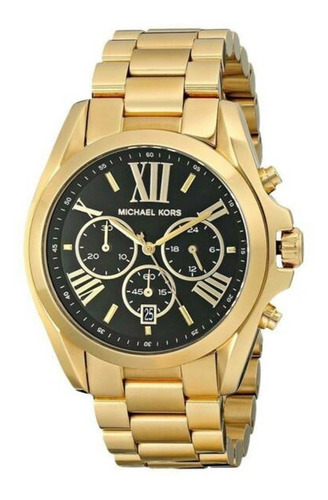 Relógio Michael Kors Mk5739 Dourado Preto Bradshaw Original