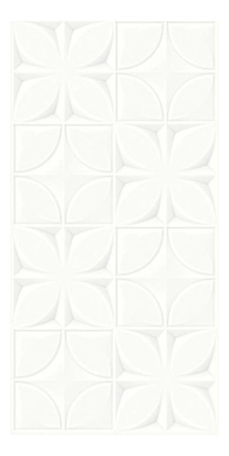 Ceramica Revestimiento Blanca Flores 3d 38x75 Pared