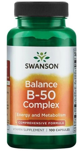 Complejo Vitaminico Balance B50 100 Caps Con Niacina Y B6