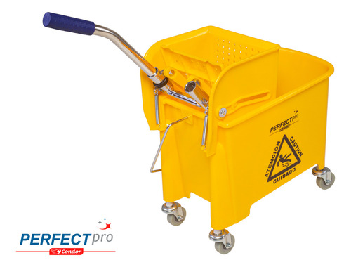 Balde Carrinho De Limpeza Com Espremedor 20l Doblô Kit Básico Com Esfregão Perfect Pro Condor