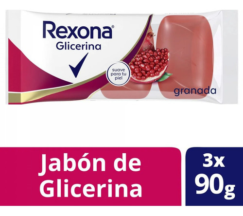 Jabón De Glicerina Rexona Granada 3x90 G