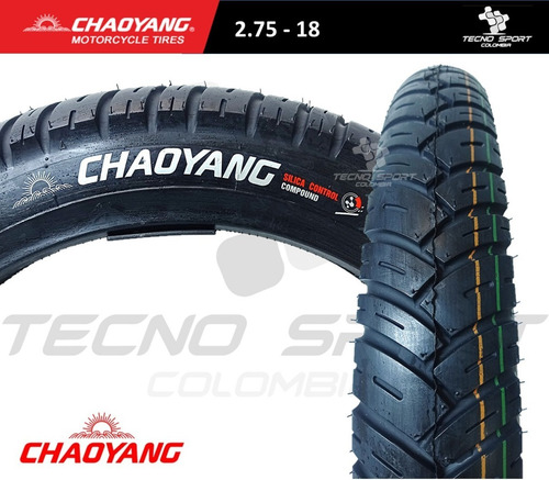Imagen 2 de 10 de Llanta Moto Chaoyang 2.75 - 18 Silica Control Nkd Eco Deluxe