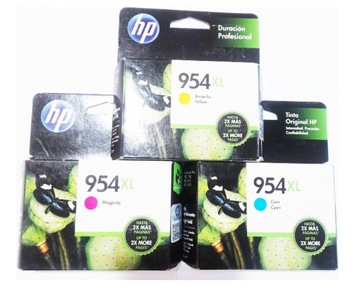 Hp954xl Cian, Yellow Y Magenta Pack De 3 Colores Original