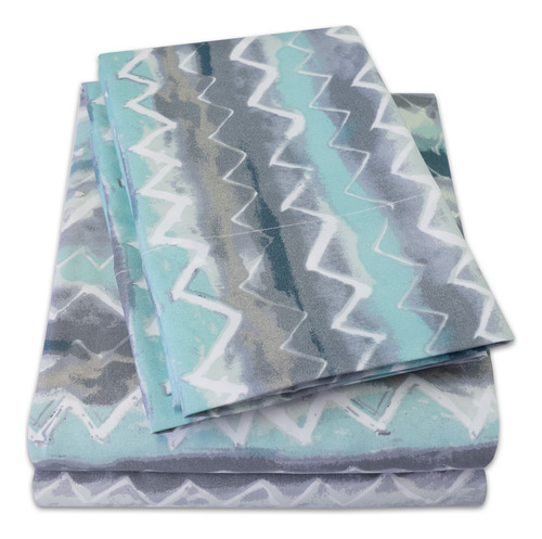 Juego De Sábanas Extrasuaves Estampadas Ocean Vibe Tamaño Ki