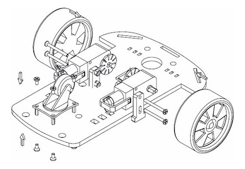 Kit Chasis Plástico 2wd Robótica Para Arduino Raspberry