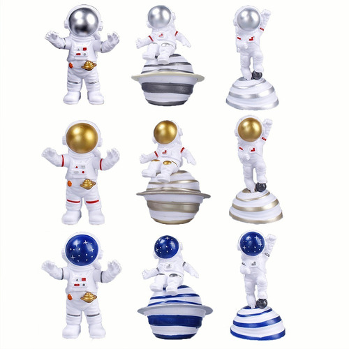 Escultura De Astronauta Exquisit Adorno Para Pasteles Niños 