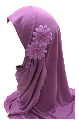 Hijabs Instantâneos Para Menina Muçulmana De 2 A 7 Anos, Tur